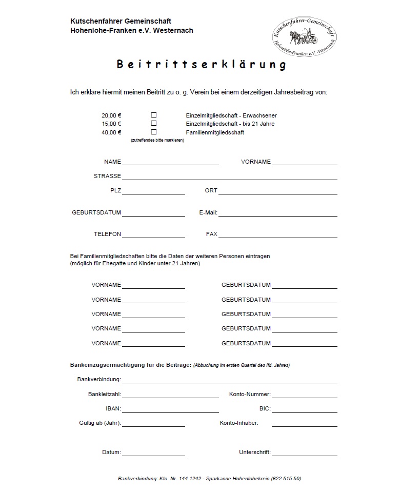 Beitrittserklärung KFG